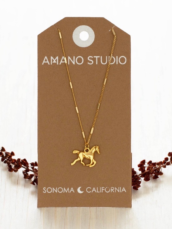 Amano Studio Jewelry - 14K Gold Horse Pendant Necklace